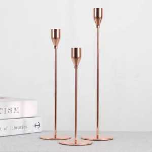 Tempat Lilin Metal Steel Gold Minimalis SET ISI 3 PCS
