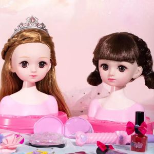 Girls Doll Set Wig Hair Styling Makeup Simulation Childrens Toy Plastic Fashion Doll Accessories for Kids under 14 Years Old