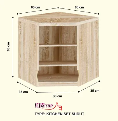 KSA LONG BEECH WHITE Lemari Atas Dinding Gantung Kitchen Set Rak Dapur Lemari Atas Minimalis - KMTop