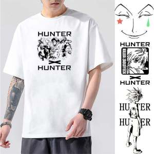 Full-Time Hunter Mens T-Shirt Short Sleeve Cartoon Anime Collaboration Youth Fashion Cotton Sweatshirt Summer Casual Wear