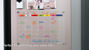 OATSBASF Transparent Monthly/Weekly Daily Schedule Magnetic Whiteboard with 6pcs Pens Acrylic Planner Calendar Board Note Memo Board Removable Fridge Notice Board Wall Stickers