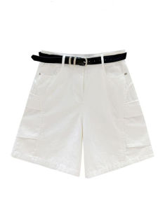 Shalldoer | High Waist Loose Wide Leg Short Pants Womens Fashionable Versatile White Straight Workwear Five-Quarter Length Summer Thin