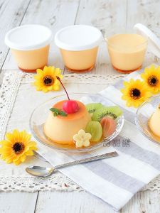 High Borosilicate Glass Pudding Cup Microwave Oven Resistant Caramel Jelly Dessert Bowl with Lid for Baking And Cooking