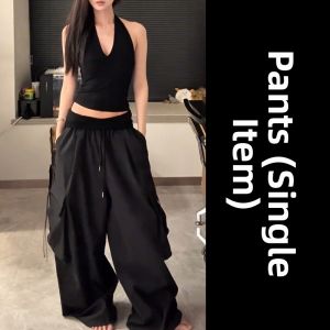 SENWA | Stylish Girl Black Sleeveless and Wide Leg Pant Outfit Set
