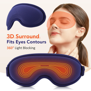 5-Level Hot Compress Electric Eye Massage 6 Vibration Heated Eye Mask 3D Eye Massage Help Sleep Shading Mask Relieve Eye Fatigue