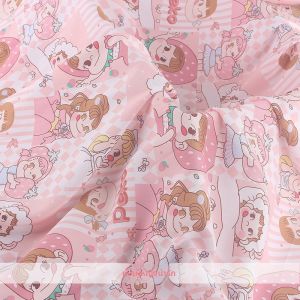 ผ้าฝ้ายเทียมพิมพ์ลายฤดูร้อน เสื้อผ้าเด็ก เสื้อผ้าเด็กผู้หญิง ชุดนอน ชุดเดรสลายดอกไม้ ผ้าคลุมเตียงลายการ์ตูน ผ้าฝ้ายไหม