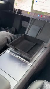 for Tesla Model 3 Highland 2024 Console Armrest Storage Box Interior Organizer ABS Rubber Pad or Flocking