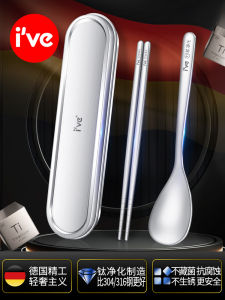Bộ 3 Món Đũa Và Thìa Bằng Titan Tinh Khiết Bộ Đồ Ăn Bằng Thép Không Gỉ Di Động Bộ Đồ Ăn Một Người Đi Làm Bộ Đồ Ăn Ngoài Trời