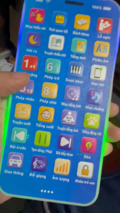 [Tiếng Việt] Điện Thoại Đồ Chơi Trẻ Em Bài Hát Thiếu Nhi Việt Nam Nhạc Ru Ngủ Có Đèn Led Tặng Kèm Dây Đeo Và Sạc Cho Bé