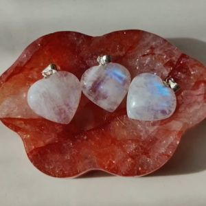 Natural crystal Blue Moonstone light Love Pendant18mm