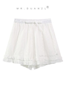 Váy Ngắn Ren Trắng Có Túi Và Thắt Lưng Cho Nữ Váy Chữ a Cạp Cao Mùa Hè 2025 Váy Ngắn Thường Ngày Bằng Vải Khác