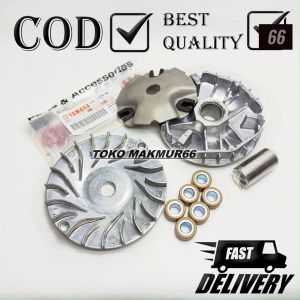 Paket 1 Set Rumah Roller Assy + Kipas Roller Yamaha Mio M3 / Mio GT 125 / Fino FI 125 / Mio Z / Soul GT 125 / Mio S / X Ride 125 / Free Go / 2PH / 2SX / Paketan CVT Penggerak Vanbelt