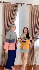 Cardigan rajut wanita terbaru cameroon 3 tone atasan wanita kekinian korea
