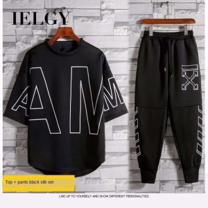 Áo Thun Ngắn Tay IELGY Cho Nam Áo Phông Mới Kết Hợp Với Bộ Đồ Thể Thao Hip-Hop Hàn Quốc. Thiết Lập