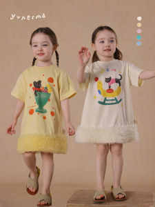 Áo Thun Tay Ngắn Họa Tiết Hoạt Hình Hợp Tác Original Dành Cho Bé Gái Quần Áo Trẻ Em Mùa Hè Vải Cotton Nguyên Chất Thường Ngày