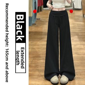 YIFANSHI | Light Blue Flare Low Waisted Ice Silk Loose Pants