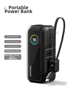 XINGXINGZHE | Fast Charging On-the-Go Power Bank with Built-in Cable High Capacity Flight Approved