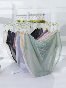 Cỡ Lớn Nữ Xuyên Thấu Mid-high Vòng Eo Ren Viền Gợi Cảm Mỏng Thoáng Khí Tam Giác Liền Mạch Quần Lót Nữ Quần Lót Nylon Khô Nhanh