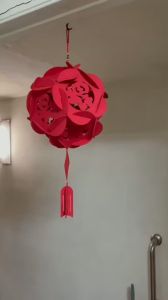 HOME BEST 1pc Chinese New Year CNY Decoration Lantern Red Spring Festival Fu Word Home Decor Hanging DIY 創意新年過年佈置春節裝飾繡球掛件福字红灯笼春节