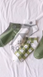 ROZEL Kaos Kaki Wanita Motif Lemon Kaos Kaki Setinggi Betis Fashion Japanese Kaos Kaki Semata Kaki Ankle Cute Short Socks