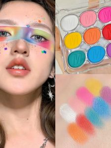 Rainbow Macaron Matte Shiny Eyeshadow Palette Multi-Color Stage Performance Playful Dose of Color Cosplay Glitter Eyeshadow