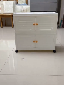 Lifestow Foldable Wardrobe Cabinet with Wheels Large Capacity Portable Clothes Storage Organizer for Baby Clothes Toys