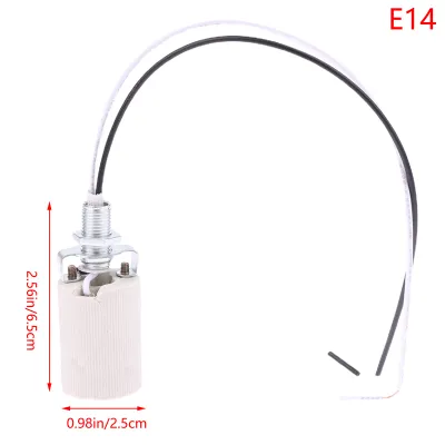 E14/E27 Ceramic Screw Lamp Holder LED Light Heat Resistant Adapter Home Use Round Socket For Bulb Base With Cable