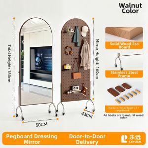 Moveable Full Length Mirror with Integrated Hanger