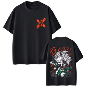Bandai | Japanese Anime My Hero Academia Print T-shirt Cartoon Bakugou Katsuki Graphic T Shirts Men Women Manga pure Cotton T-shirts