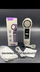 K801 Portable Mini Handheld Fan with Super Cooling Coil Flashlight & Long-Lasting Battery