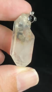 (Real Unit) Herkimer Diamond Raw Stone cut pendant-3-8g+- 闪灵钻原石吊坠 Loket Batu Semulajadi Hekimer Diamond (S/N:4020691)