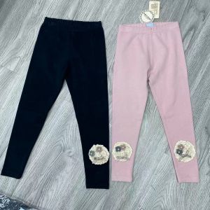 Really Good Stuff to Deal with Spring and Autumn Brushed Pure Cotton Small and Medium Female CHILDRENS Garment Lady Slim fit Bottoming Trousers