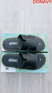 Dép Quai Ngang Nam Da DONAVY Cao Cấp Kiểu Chữ K Đặc Biệt May Quai Và Đế Chắc Chắn V.CKS