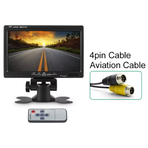 GreenYi Car HD TFT LCD 7 Inch Color Screen 2 Channel Video Input Vehicle Rear View Display Monitor For Truck Bus RVs Plug & Play