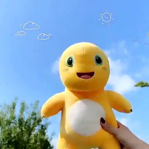 Boneka Dino Kuning Nailong Jumbo Cartoon Dinosaurus Naloong Susu Naga boneka Anime lucu dekorasi kamar bantal untuk hadiah ulang