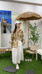 [พร้อมส่ง]  กระโปรงยาว มีกระเป๋าสองข้างผ้านิ่มใส่สบาย สำหรับสตรี-559#