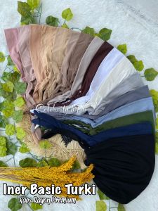 Inner Basic Turki Kaos Premium/Ciput Turki/Iner Hijab/Ciput Tali/Dalaman Hijab/Dalaman Kerudung/Ciput Polos