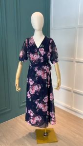 D10033 Event Floral Slit Maxi Dress