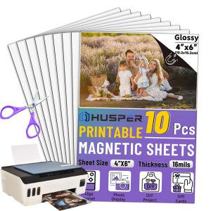 10/20 Sheets 4R Printable Glossy Magnetic Sheets Waterproof Inkjet Printing 16Mil Flexible Magnetic Photo Paper for DIY Crafts
