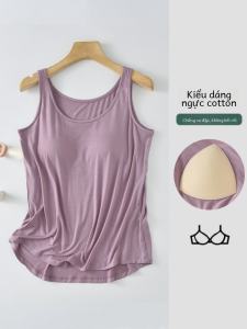 Womens Modal Thin Strap Vest Loose Summer Top Sleeveless Base Shirt Outerwear Home Clothes Simple Solid Color Underwear