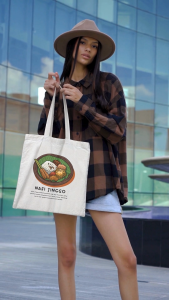 Totebag Kuliner Indonesia Blacu Tebal Resleting Lucu Aesthetic Tas Wanita Pria Souvenir Murah