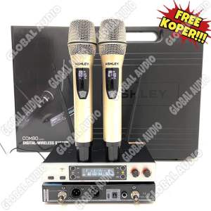 Mic Wireless Ashley Combo Original Free Koper 2bh Microphone Handled Wireless Ashley Combo ( Bisa COD )