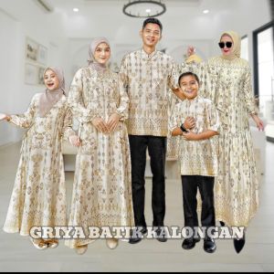 Mahkota Family Series - Sarimbit Baju Couple Keluarga Gamis Koko Ayah Ibu Anak Silk Premium Baju Couple Kondangan Keluarga Gamis Kemeja Panjang Family Set Pakaian Couple Baju Lebaran Terbaru Kekinian