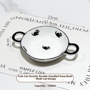 XIAOHUANGLU | Cute Household Ceramic Bowl for Soup Noodles and Salad