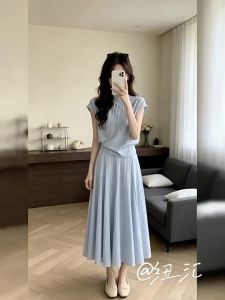 NIUVIES | Elegant and Stylish Korean Summer Long Dress Ensemble