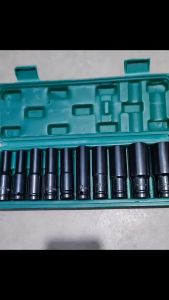 10PCS Original Impact Socket Set 1/2 Drive Hex 8-24mm For Wrench Adapter Spanner Deep Socket Key Impact Socket Long Pneumatic Wrench Head Mechanical Workshop Tools Garage