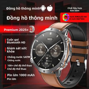 Đồng Hồ Thông Minh Quân Sự Mới 2025 Pin 1000mAh Màn Hình AMOLED 1.73 Inch Định Vị GPS La Bàn Đo Độ Cao Chống Nước 10ATM Dành Cho Nam