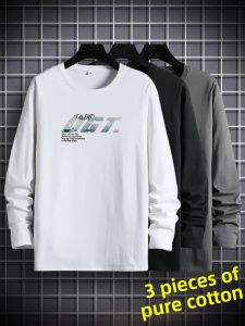 ROMON | Relaxed Casual Mens Pure Cotton Long Sleeve T-Shirt and Hoodie