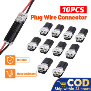 10Pcs Fast Plug Wire Connector 2 Pin Way Cable Plug Car Waterproof Electric Wire Snap Connectors Strip Terminal Connection