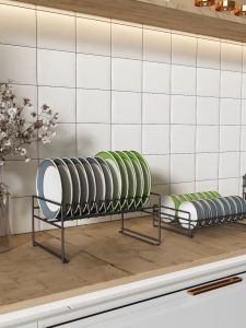 Kitchen Dish Drainer Rack Rak Pinggan Kitchen Storage Rack with Tray Dish and bowl storage rack